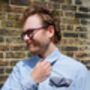 Mens Blue Floral Print Pocket Square, thumbnail 8 of 8