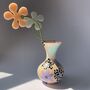 Daisy Print Hand Painted Flute Vase, thumbnail 1 of 10