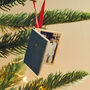 Personalised Leather Book Christmas Bauble With Photo, thumbnail 6 of 9