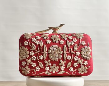 Sofia Kaur Red Bridal Clutch, 3 of 6