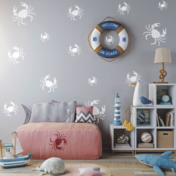Reusable Plastic Stencils Five Pcs Crab With Brushes, 4 of 5