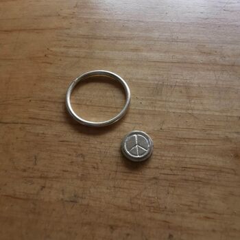 Eco Friendly Sterling Silver Peace Ring, 8 of 12