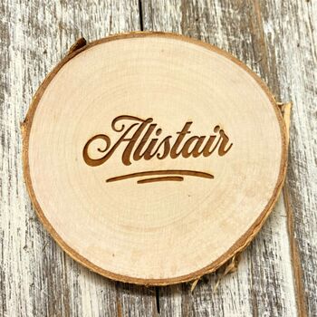 Wood Slice Coasters Wedding Place Setting Sets Of 20+, 3 of 7