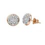 Silver Druzy Round 18k Rose Gold Plated Earrings, thumbnail 2 of 4