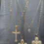 Gold Super Crystal Cross Necklace, thumbnail 2 of 3