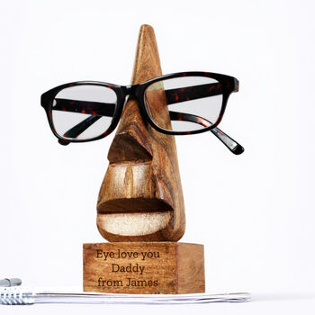 Personalised Wooden Nose Shaped Glasses Holder, 2 of 7