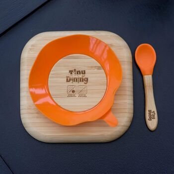 Bamboo Dinosaur Baby Suction Plate And Spoon Set, 4 of 4