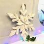 Large Handmade White Washed Snowflake, thumbnail 2 of 4