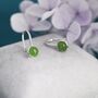 Sterling Silver Genuine Jade Drop Earrings, thumbnail 3 of 12