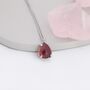 Genuine Red Garnet Droplet Necklace Sterling Silver, thumbnail 6 of 12