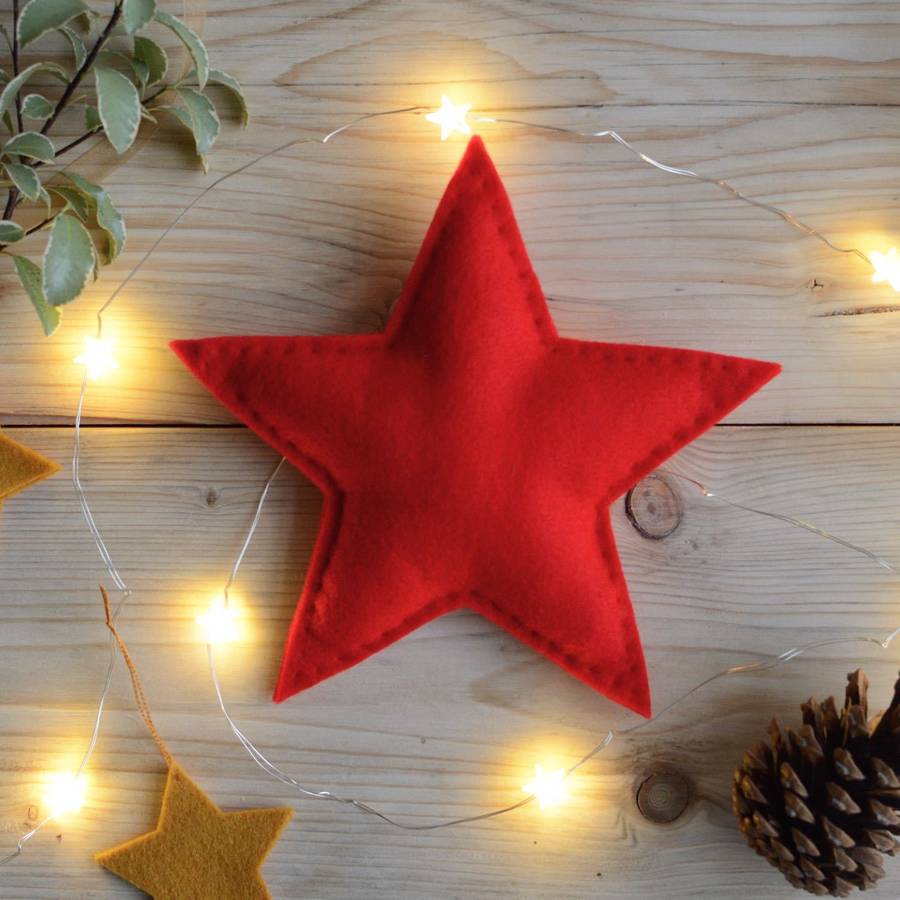 Christmas Star Tree Topper Red By Littlenestbox | notonthehighstreet.com