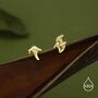 Mismatched Chanterelle Mushroom Stud Earrings In Sterling Silver, thumbnail 6 of 12