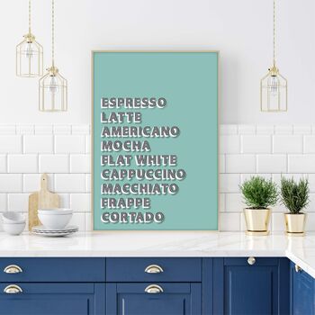 Coffee List Kitchen Print, 2 of 5