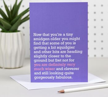 'Definitely Very Much Wiser' Birthday Card By The Right Lines ...