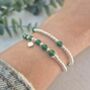 Sterling Silver May Emerald Beaded Bracelet: May Birthstone, Personalised Heart Charm, thumbnail 4 of 6