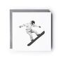 Snowboarder – Hand Drawn Winter Sport Greeting Card Illustration, thumbnail 2 of 6