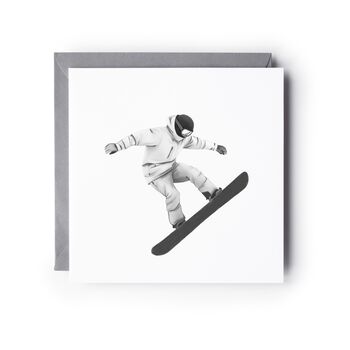 Snowboarder – Hand Drawn Winter Sport Greeting Card Illustration, 2 of 6