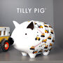 Tilly Pig Construction Piggy Bank, thumbnail 2 of 10