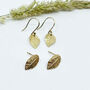 9ct Yellow Gold Leaf Earrings, thumbnail 2 of 11