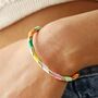 Colourful Enamel Striped Bangle In Gold Plating, thumbnail 1 of 5