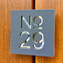 Square Modern House Address Sign, thumbnail 3 of 3