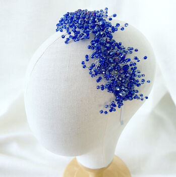 Vibrant Blue Crystal Headband, 4 of 7