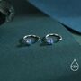 Aquamarine Blue Cz Crystal Huggie Hoop Earrings, thumbnail 5 of 10