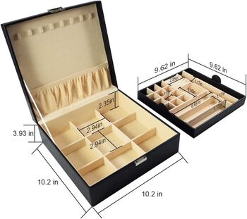 Lockable Jewellery Storage Box With Jewellery Tray, 8 of 8