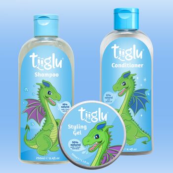 Kids Highly Natural Dragon Mane Shampoo, Conditioner And Styling Gel Gift Set, 3 of 10
