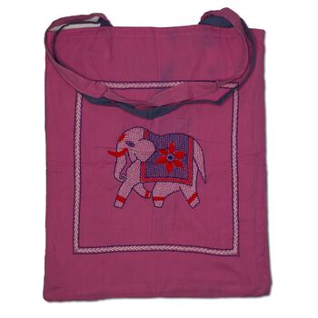 Upcycled Reversible Elephant Grey And Pink Tote Bag, 2 of 6