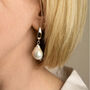 Large Baroque Pearl Earrings Sterling Silver, thumbnail 1 of 4
