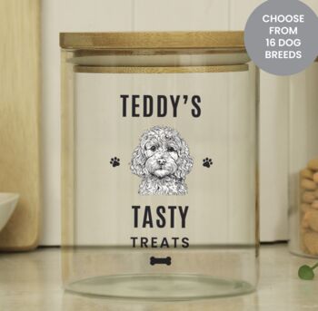 Personalised Dog Breed Glass Treat Jar, 4 of 4