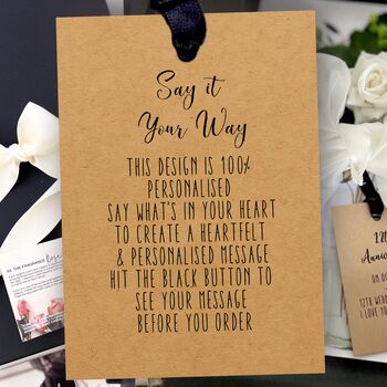 Pure Raw Silk Scented 12th Anniversary Gift Card, 7 of 12