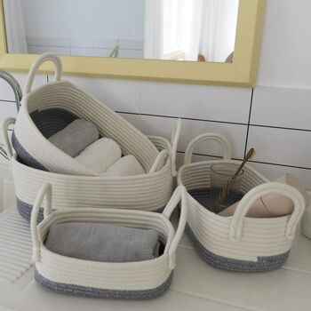 Set Of Four Woven Storage Basket Organisers, 2 of 4
