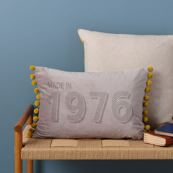 Personalised 50th Birthday Velvet Cushion, 2 of 12