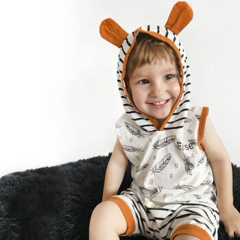 Personalised Baby Hooded Top And Shorts Unisex Set, 3 of 9