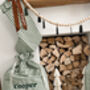 Personalised Green Gingham Gift Sack Embroidered, thumbnail 12 of 12