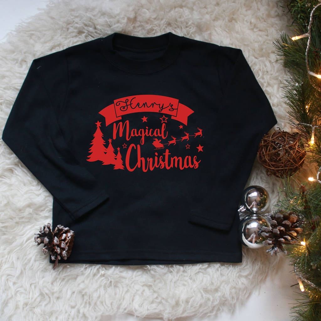Personalised Magical Christmas Kids T Shirt/ Top, 1 of 5