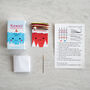 Kawaii Christmas Robin Mini Cross Stitch Kit, thumbnail 4 of 8