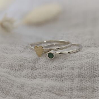 Dainty Emerald Stacker Ring, 5 of 7