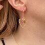 Heart Earrings With Daisies And Gold Beads, thumbnail 8 of 12