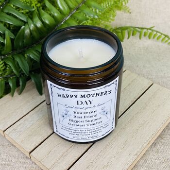 Personalised Mothers Day Biggest Support Amber Candle, 3 of 5