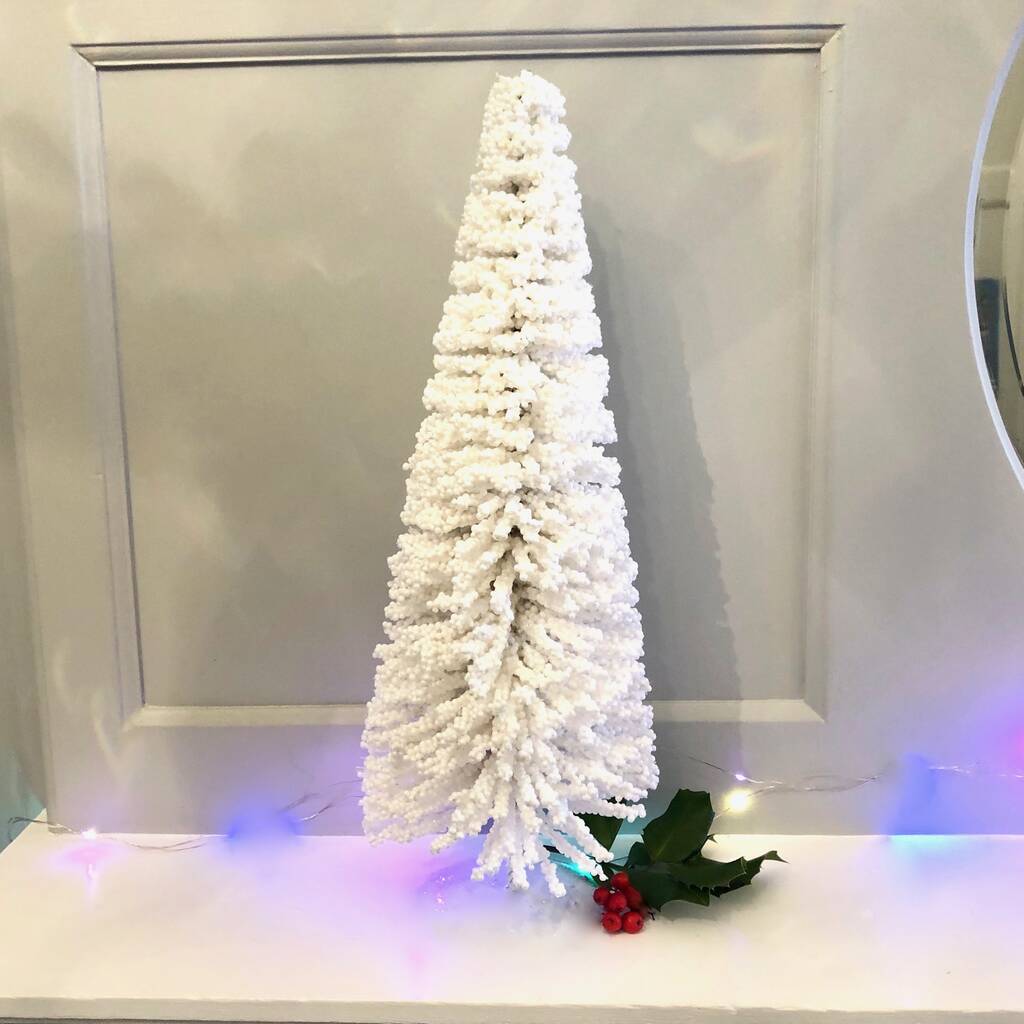 Large White Snowy Christmas Tree, 1 of 5