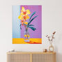 Optimistic Orchids Vibrant Yellow Floral Wall Art Print, thumbnail 1 of 6