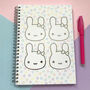 Bunny Bows Kawaii Foil Notebook, thumbnail 1 of 3