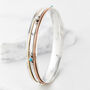 Rajput Empowerment Turquoise Silver Spinning Bangle, thumbnail 1 of 11