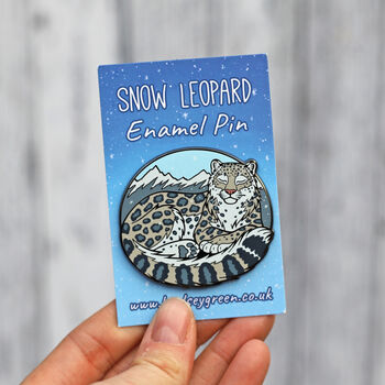 Snow Leopard Hard Enamel Pin, 2 of 3