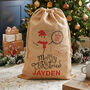 Personalised Snowman Hessian Santa Christmas Sack, thumbnail 1 of 3