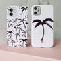 Monochrome Palm Tree Print Personalised Phone Case, thumbnail 3 of 5