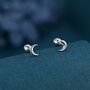 Sterling Silver Tiny Moon Earrings, thumbnail 1 of 12